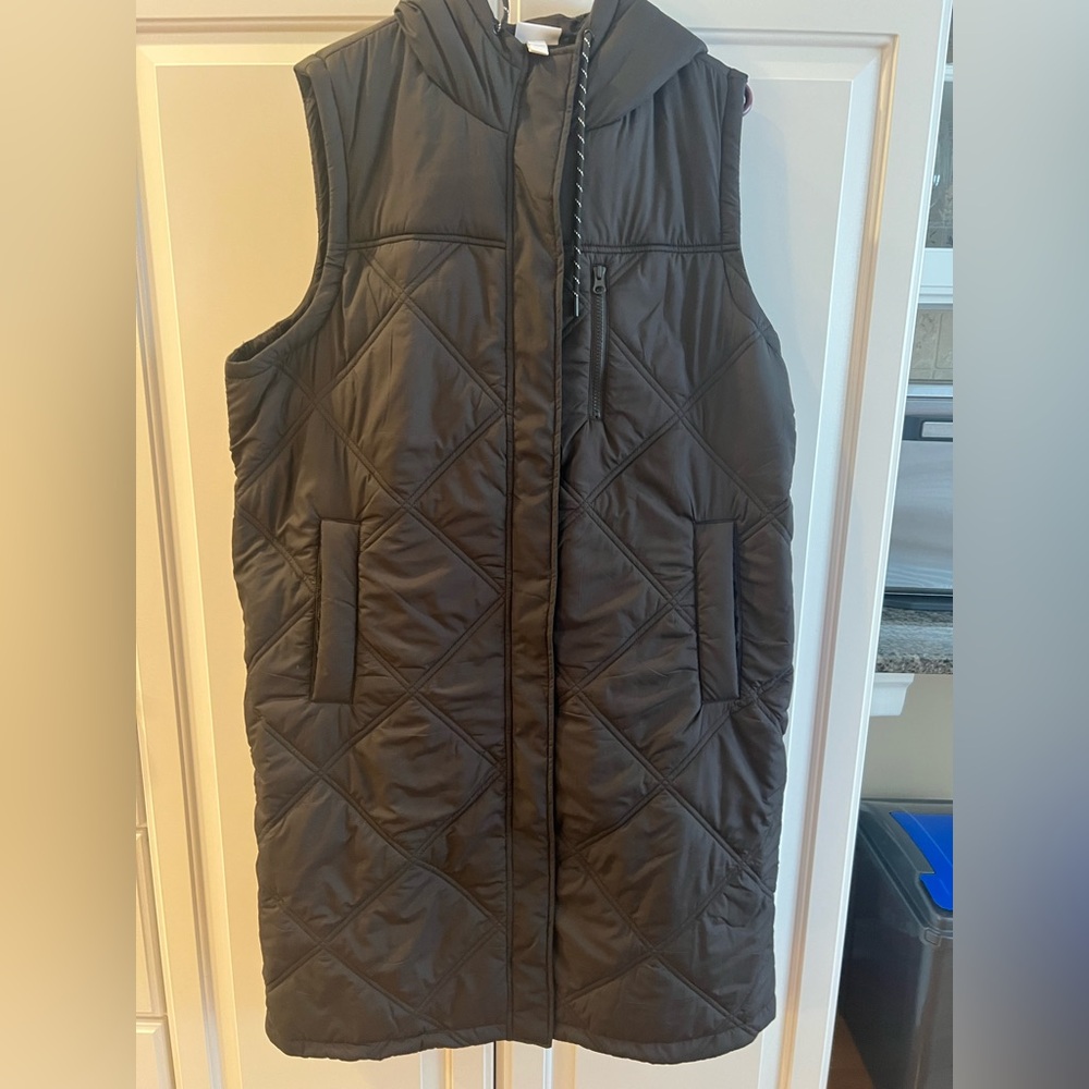 Zella Black Quilted Vest Lightweight Insulated